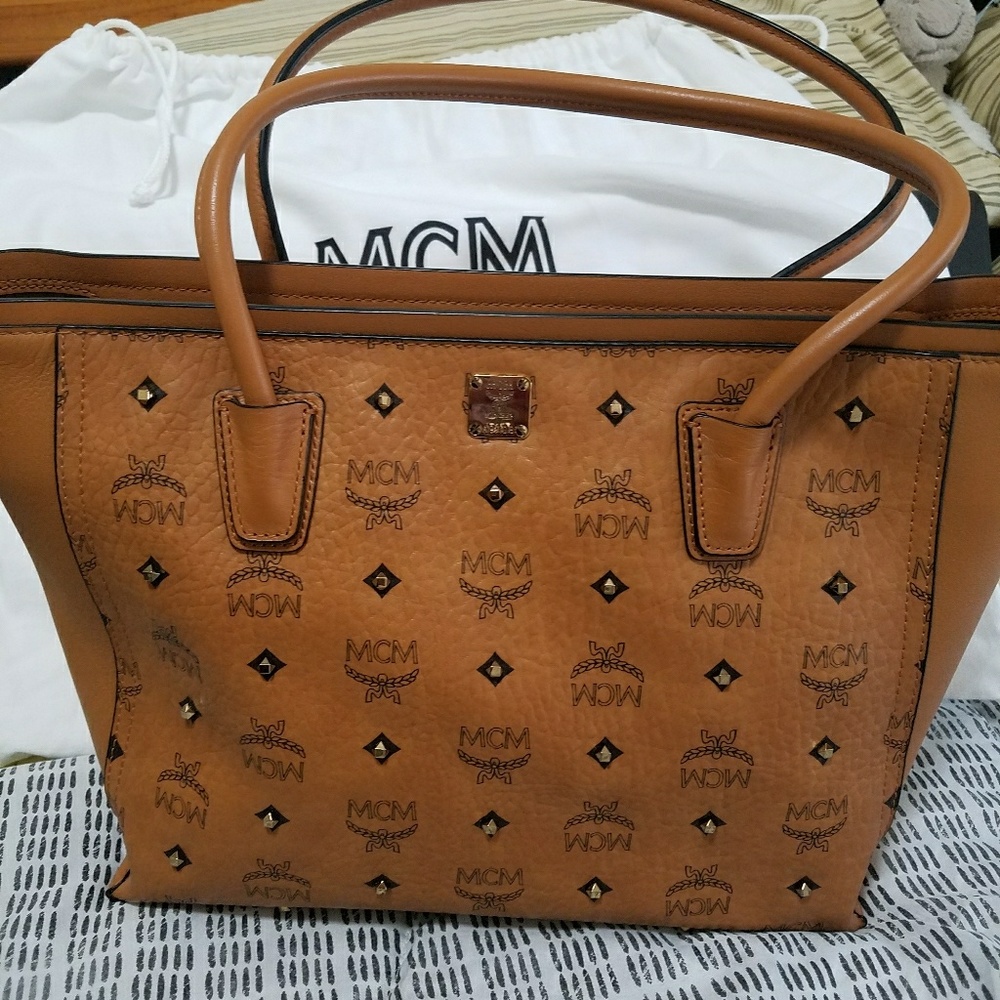 MCM Gold Visetos Shopper